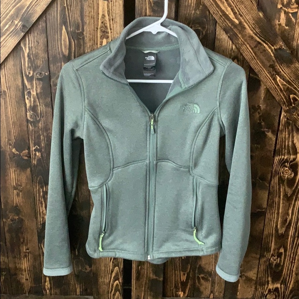 Olive Green North Face Zip Up